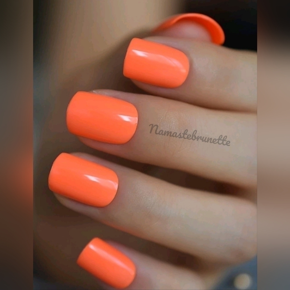 2/$16 Bright Orange Press On Nails